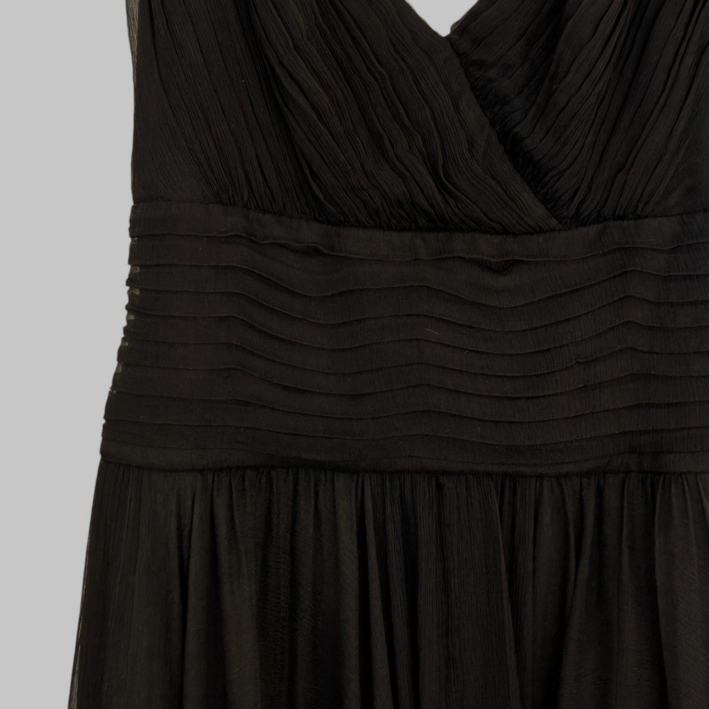 Tadashi Shoji Collection Silk Chiffon Dress Size 2 Black Cocktail Evening - Picture 5 of 11